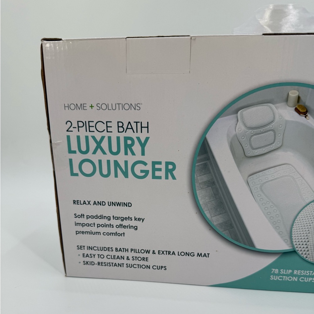 Home + Solutions 2-Piece Luxury Bath Lounger Mat & Pillow Spa Comfort Non-Slip - Picture 12 of 16